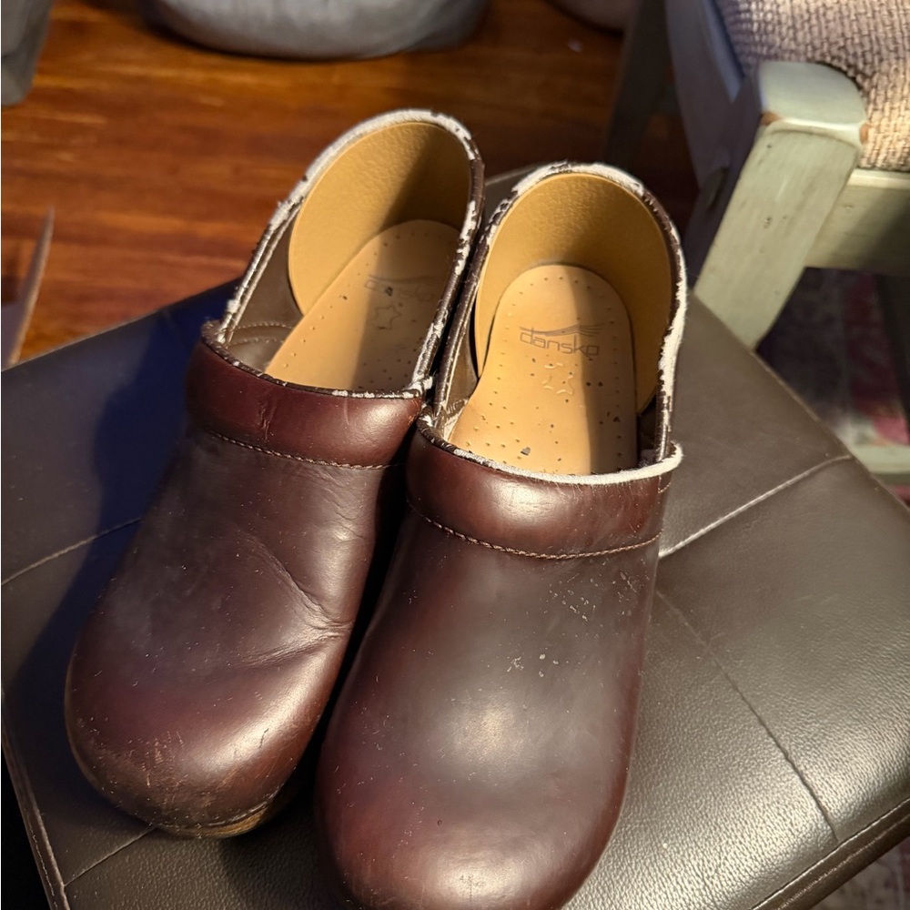 Dansko Dark Brown Leather Slip-Ons